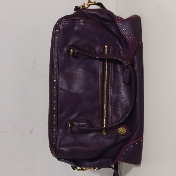 Coach Handbags - Coach Poppy Eadt/West studded purple leather satchel F26434